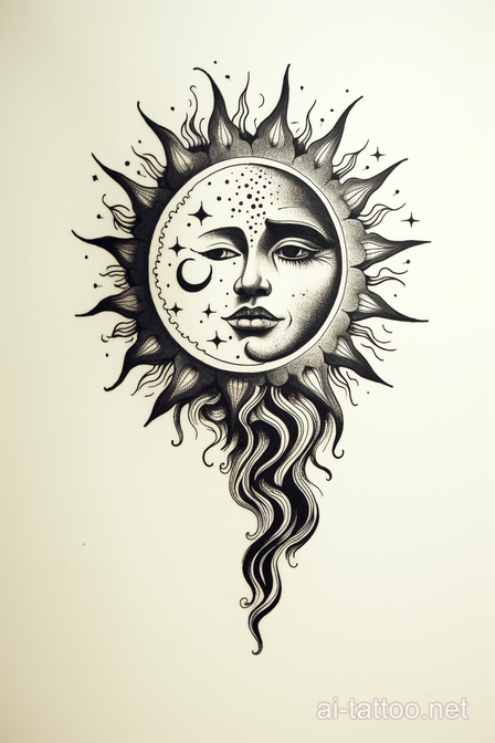 AI Sun And Moon Tattoo Ideas 14